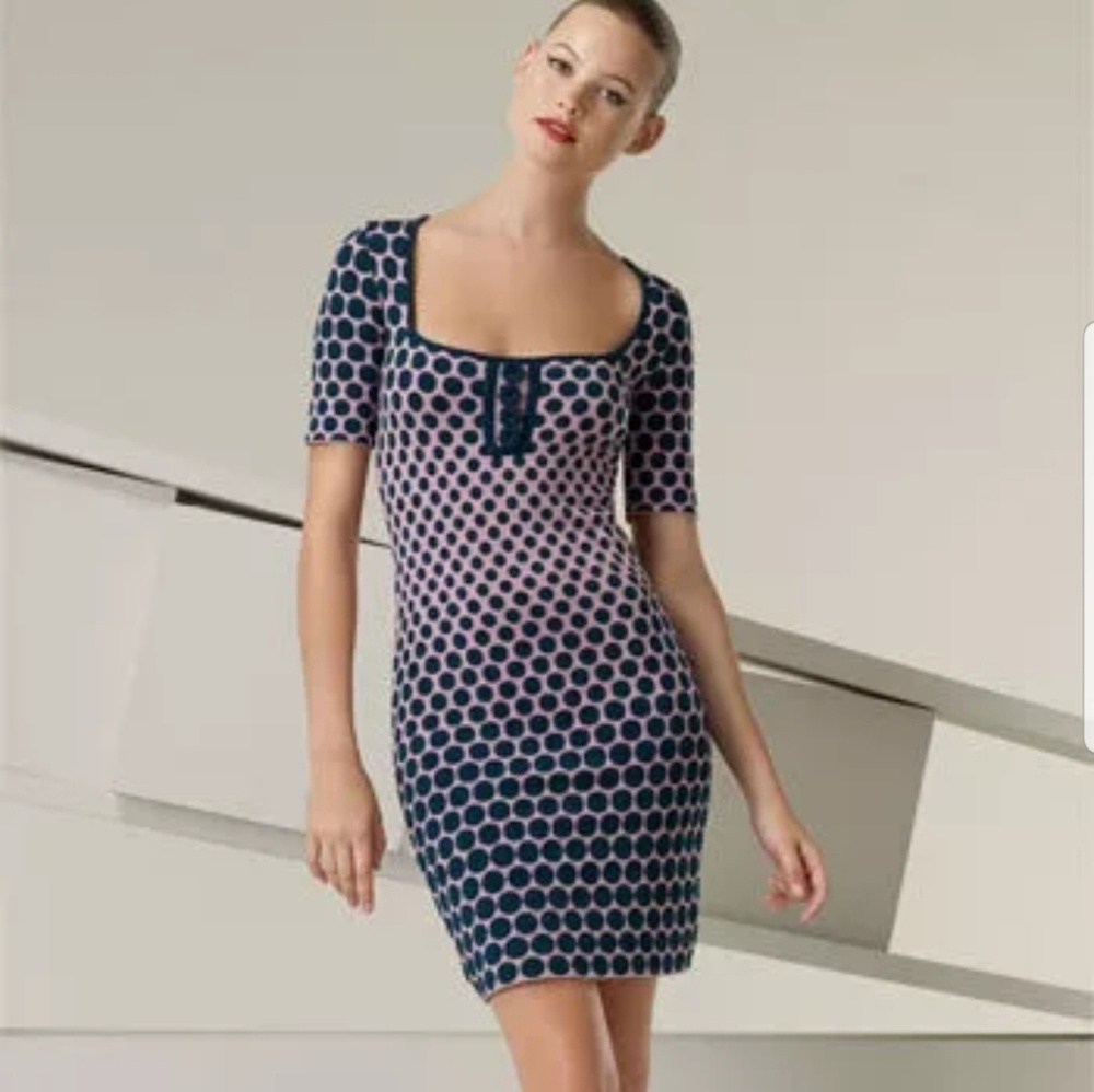 Zac Posen Knit Square Neck Sweater Dress